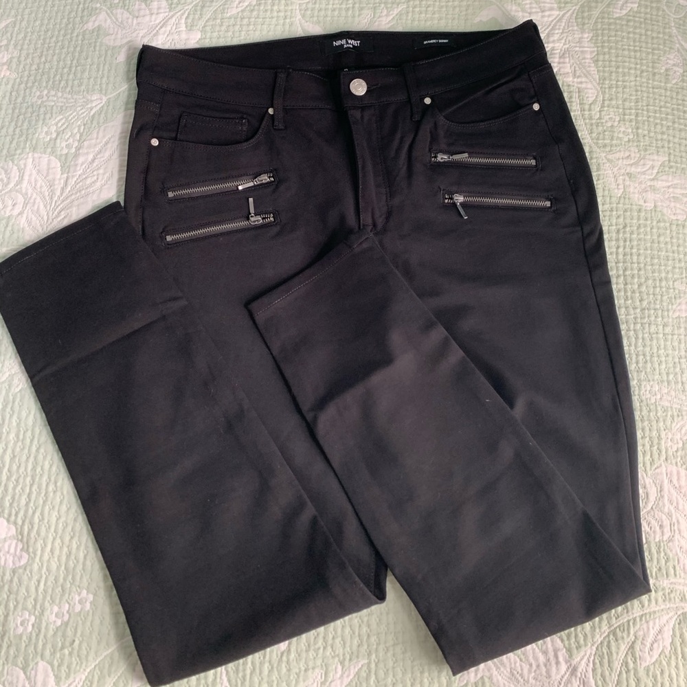 NINE WEST JEAN Black skinny jeans w/pocket zippers